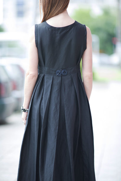 Linen Long Summer Dress AMBER - EUG FASHION EugFashion 