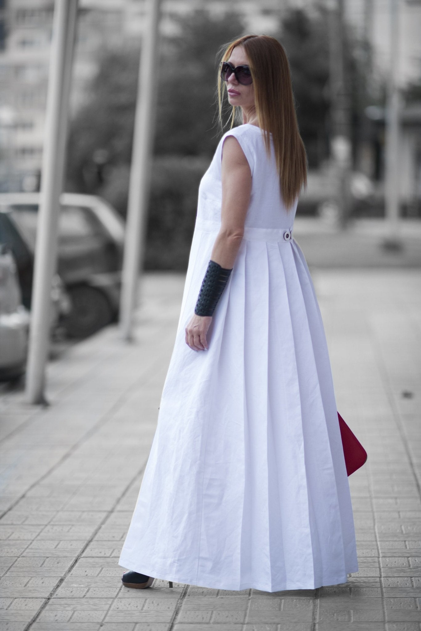 Linen Maxi Dress AMBER - EUG FASHION EugFashion 