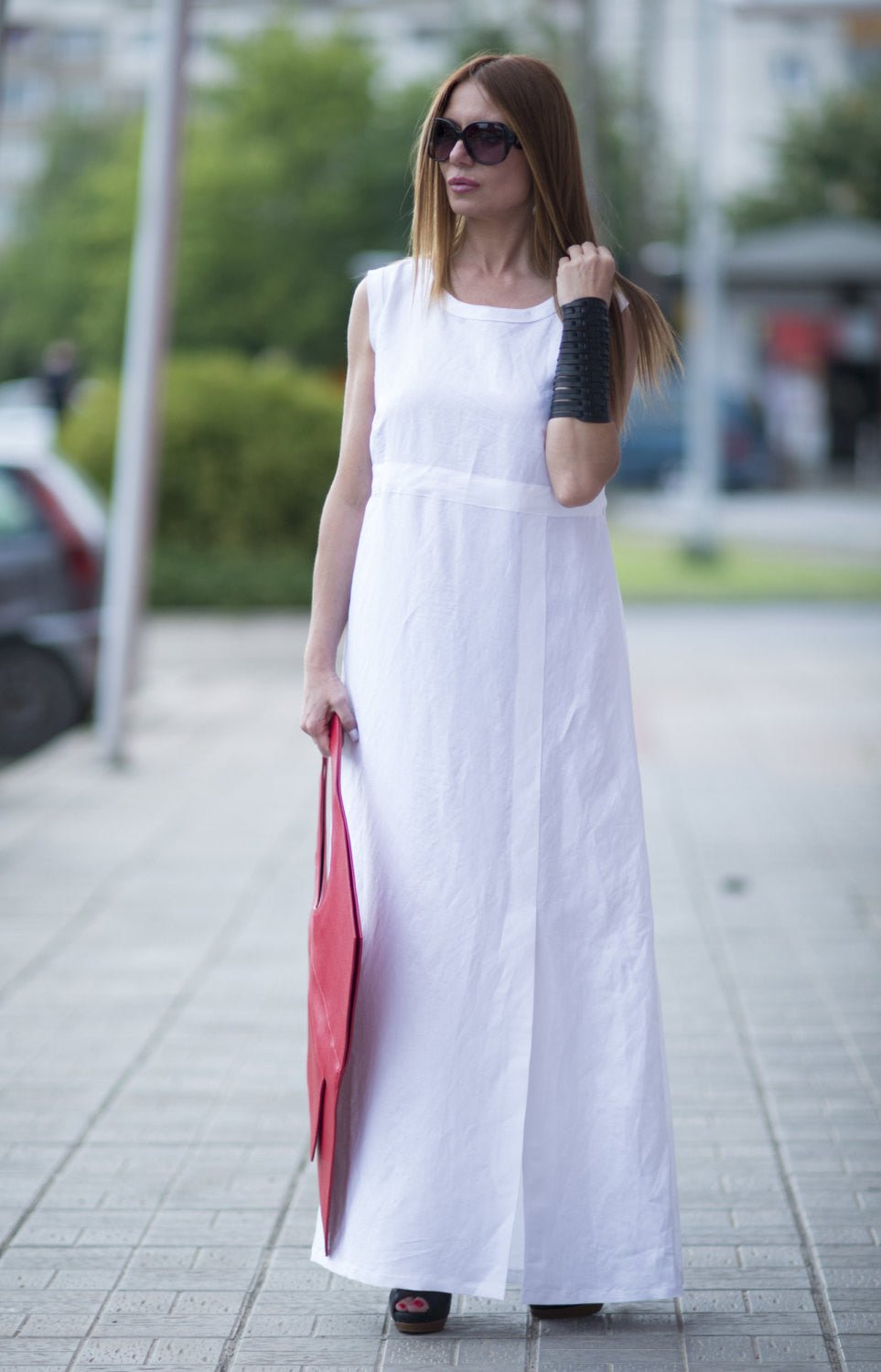 Linen Maxi Dress AMBER - EUG FASHION EugFashion 