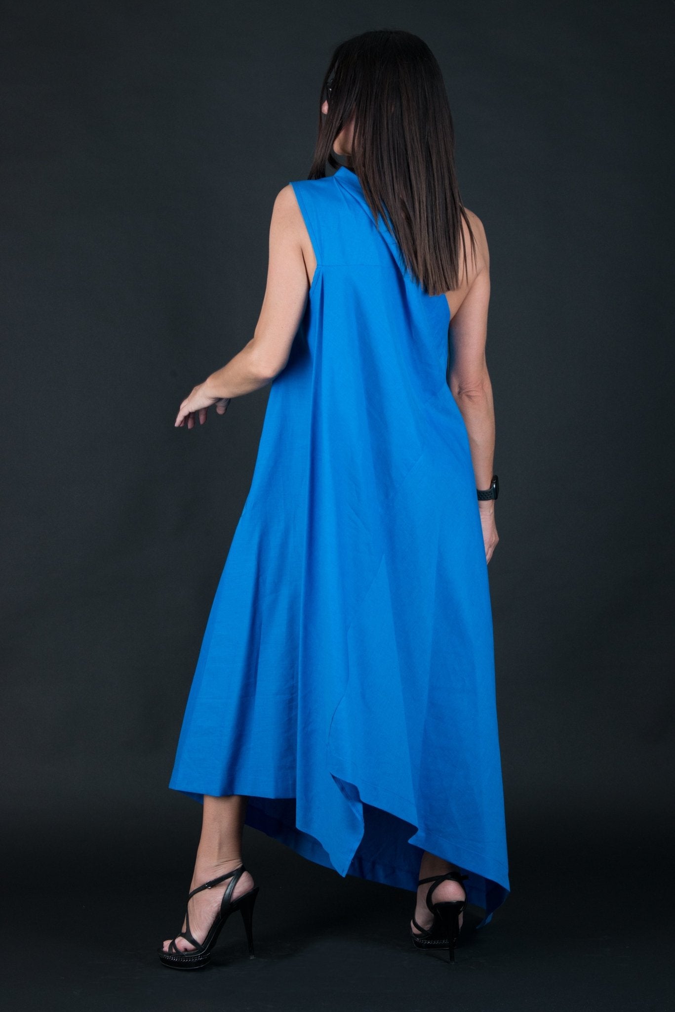 Linen One Shoulder Dress TIFFANY SALE - EUG FASHION EugFashion 