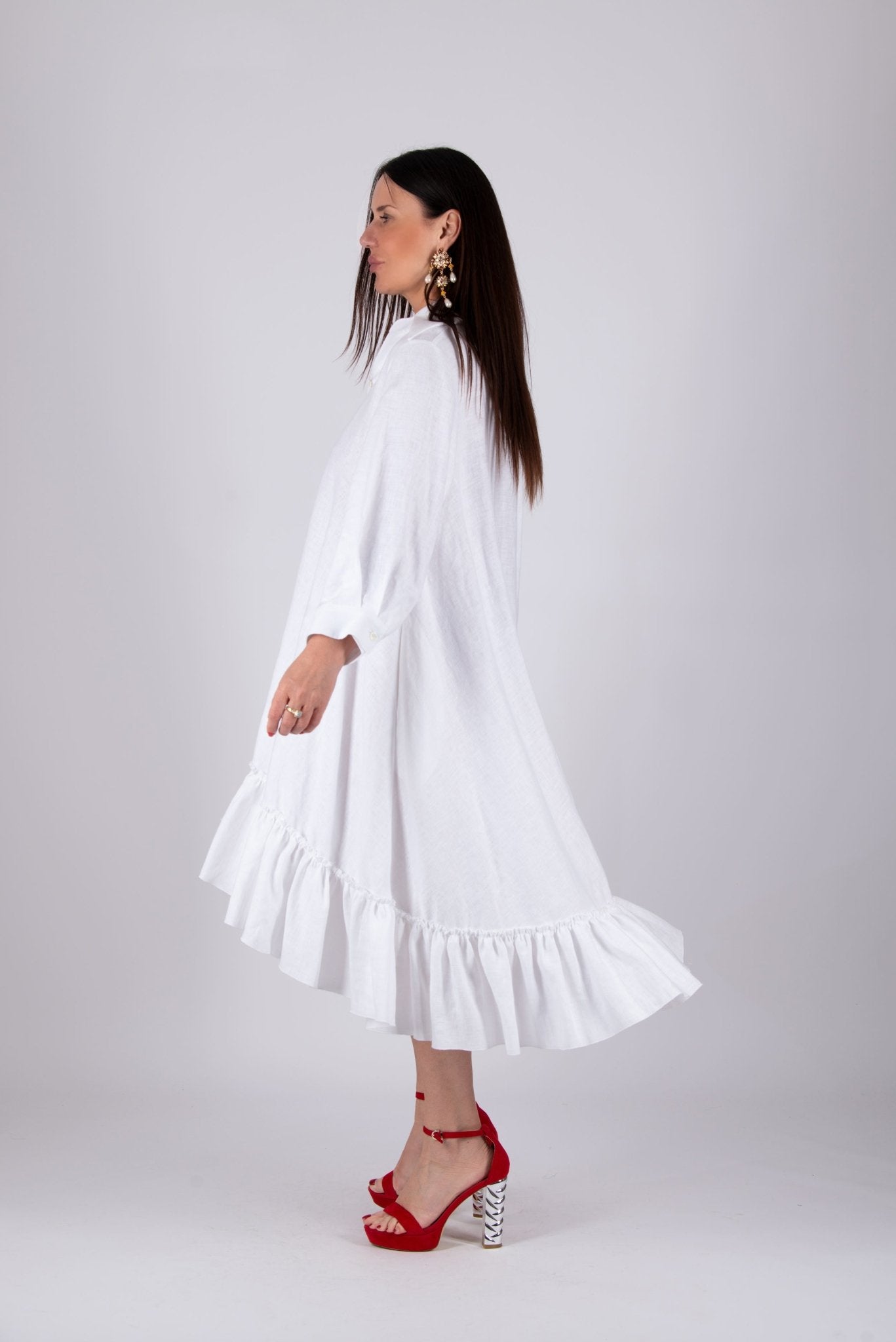 Linen Shirt summer Dress VANESA - EUG FASHION EugFashion 