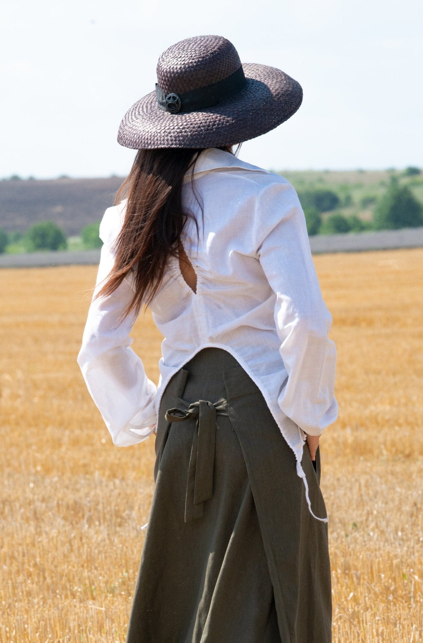 Linen Shirt with long sleeves JENNA - EUG FASHION EugFashion 