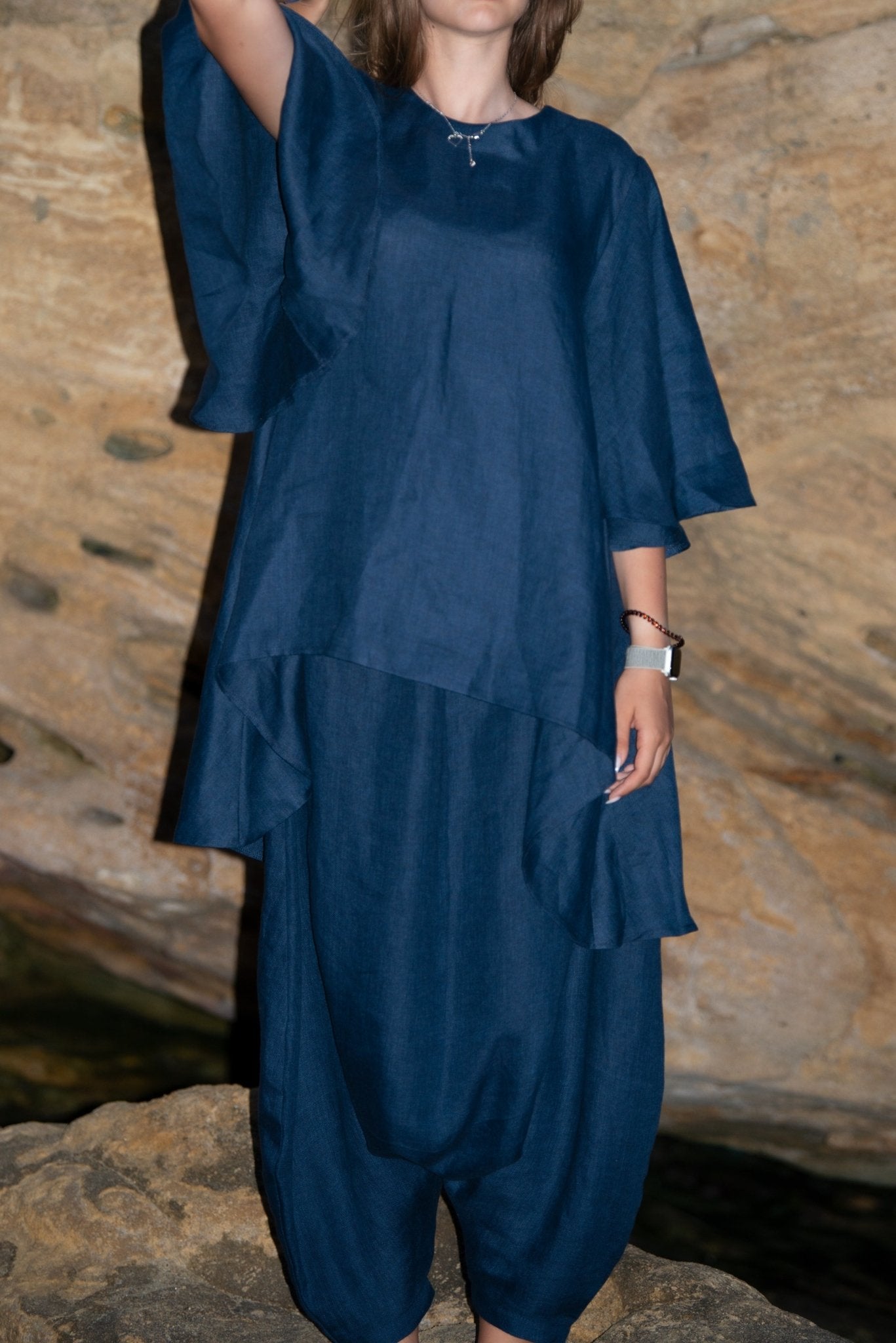 Linen Short Sleeves Outfit VANINA - EUG FASHION EugFashion 