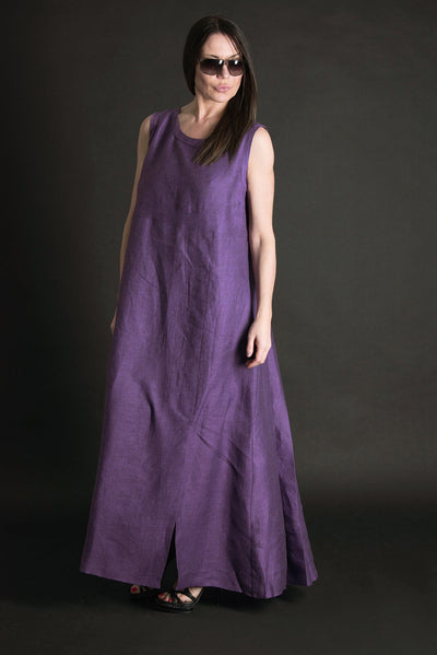 Linen sleeveless Long Dress AMBER - EUG FASHION EugFashion 