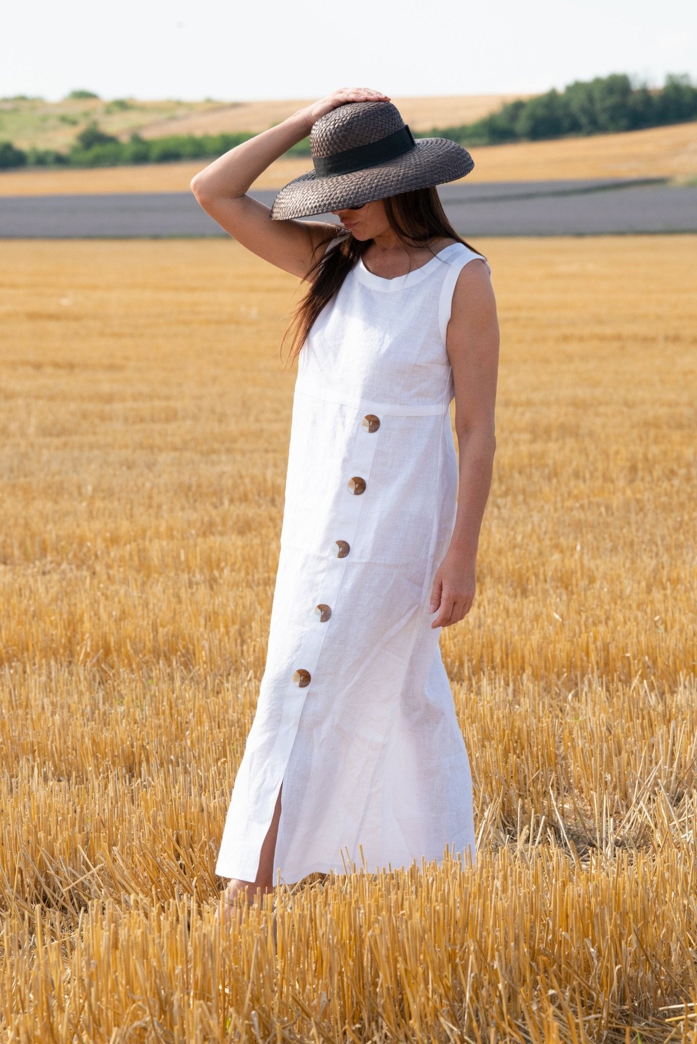 Linen Summer Casual Dress PRIMA - EUG FASHION EugFashion 