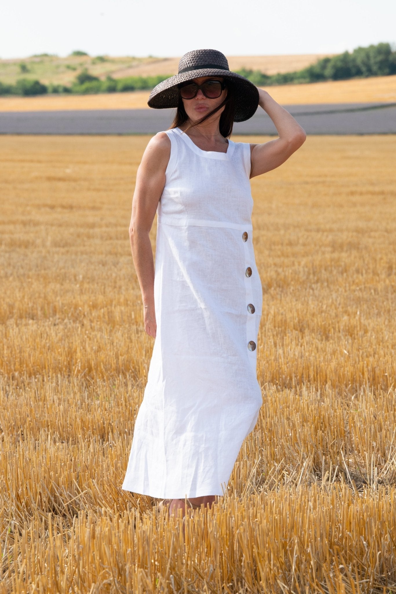 Linen Summer Sleeveless Dress PRIMA - EUG FASHION EugFashion 