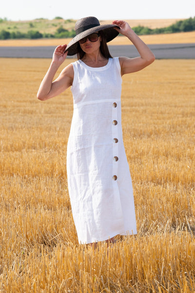 Linen Summer Sleeveless Dress PRIMA - EUG FASHION EugFashion 