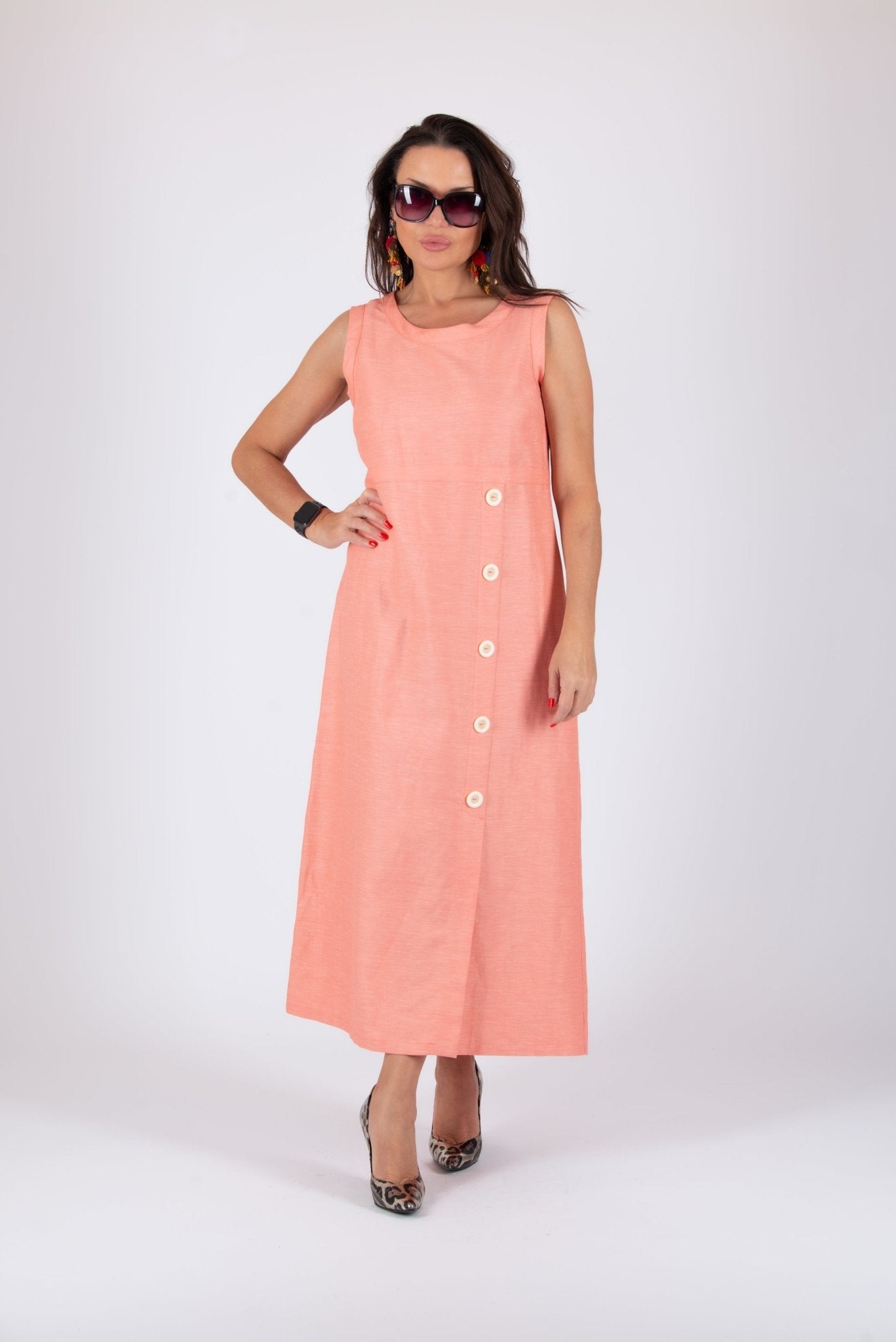 Linen Summer Sleeveless Dress PRIMA SALE - EUG FASHION EugFashion 
