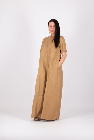 Linen Wide Plus Size Jumpsuit VALENTIN EugFashion 