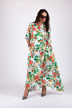 Linen Wrap Long Dress VERONA - EUG Fashion