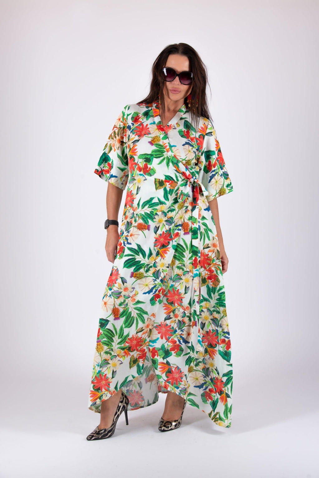Linen Wrap Long Dress VERONA - EUG Fashion