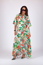 Linen Wrap Long Dress VERONA - EUG Fashion