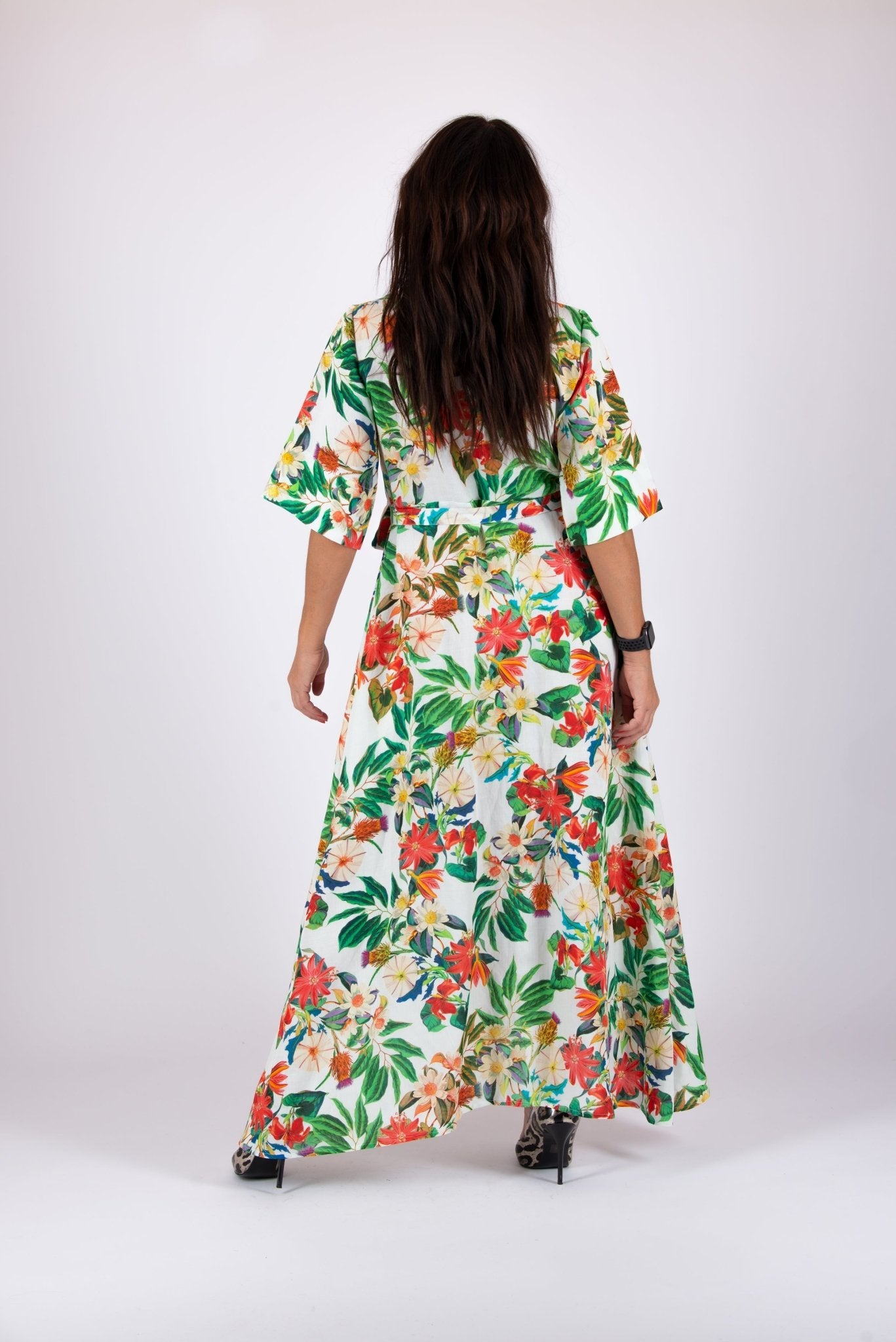 Linen Wrap Long Dress VERONA - EUG Fashion