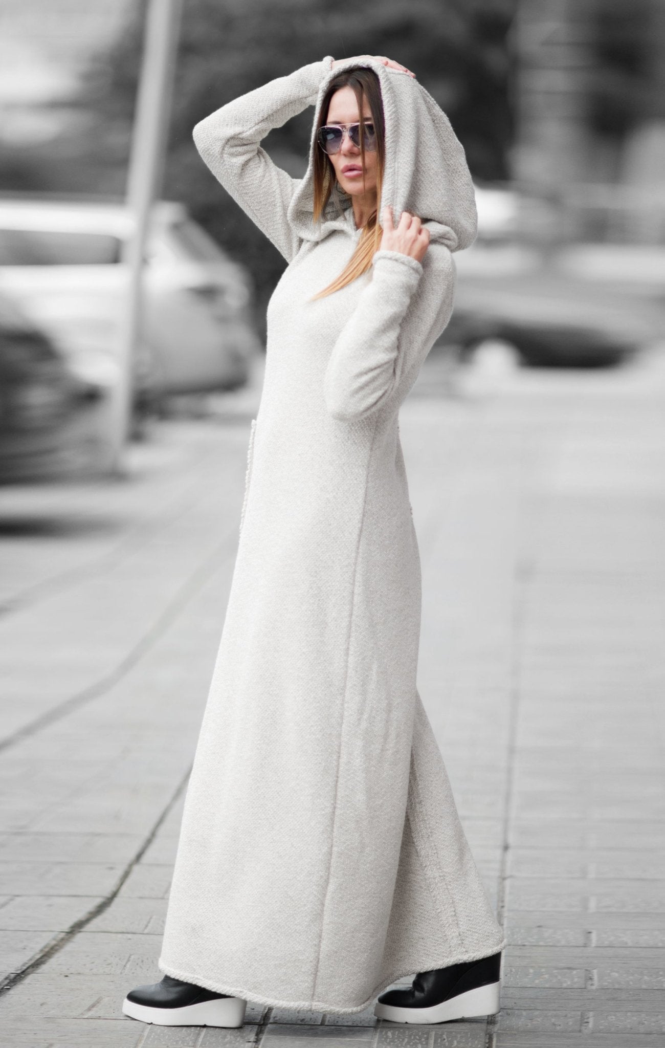 Autumn Long Hooded Plus size dress - EugFashion – EUG FASHION