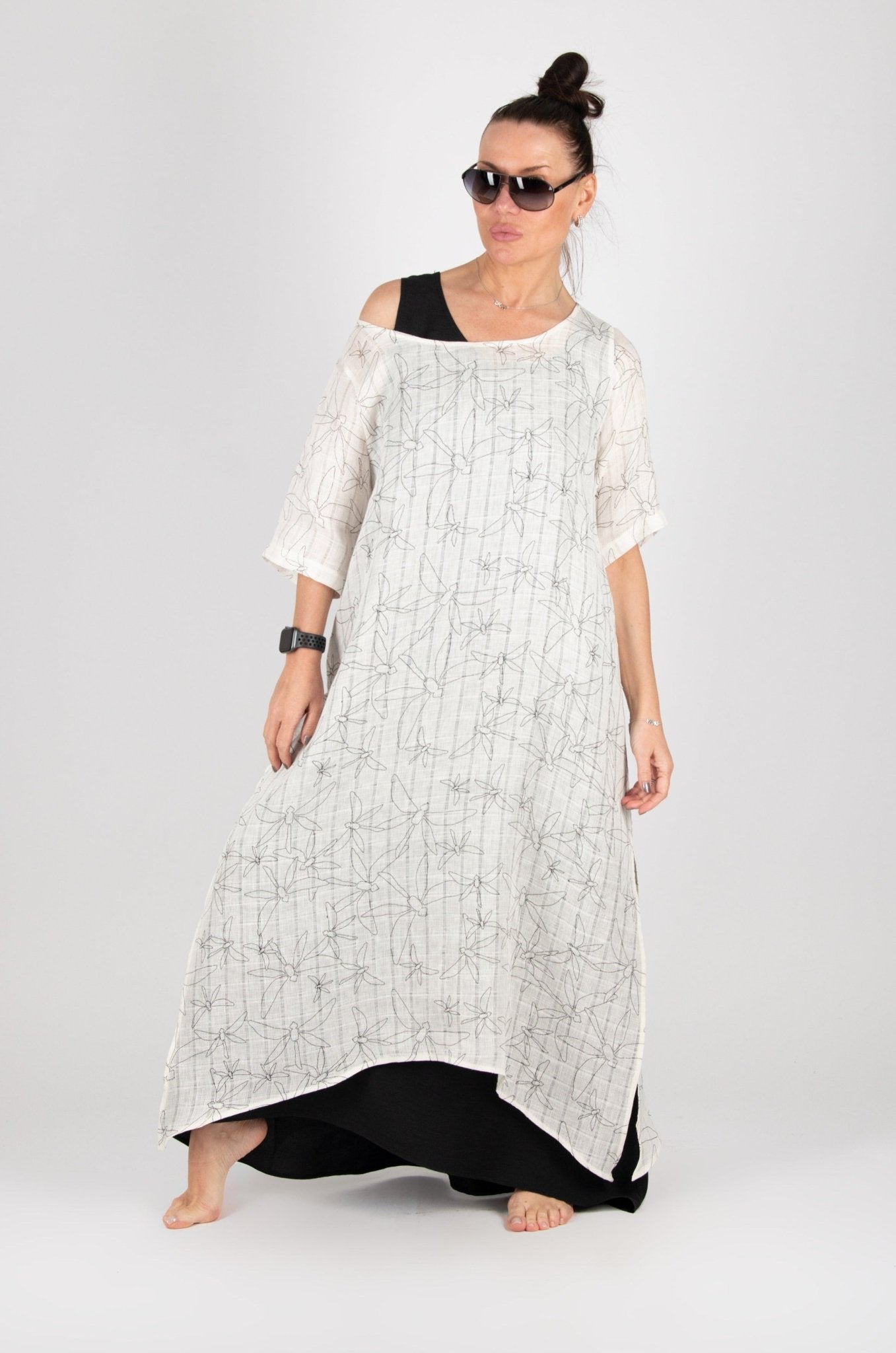 Long Linen dress in 2 parts Lori - EUG FASHION EugFashion 