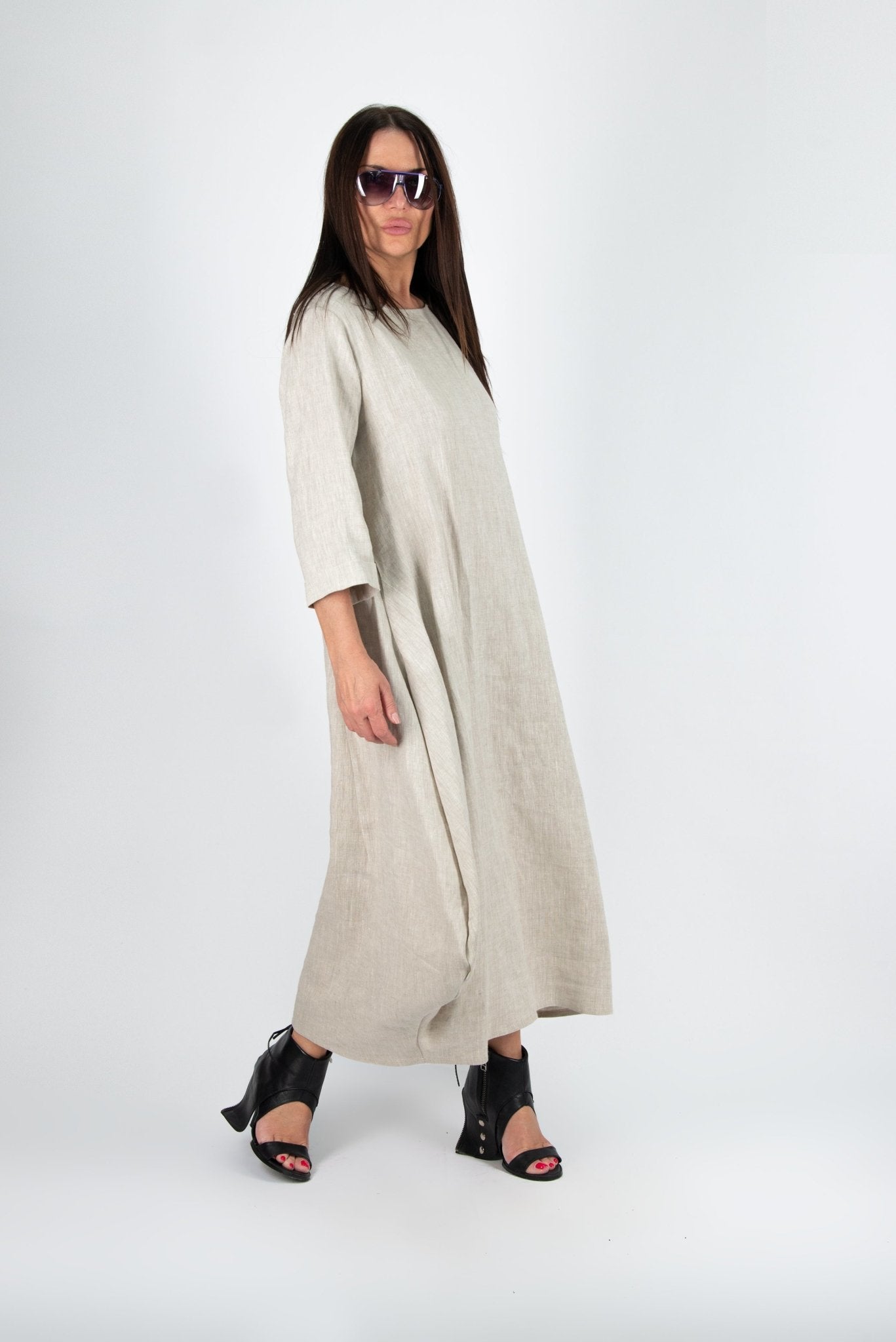 Long Linen Dress Kelly - EUG Fashion