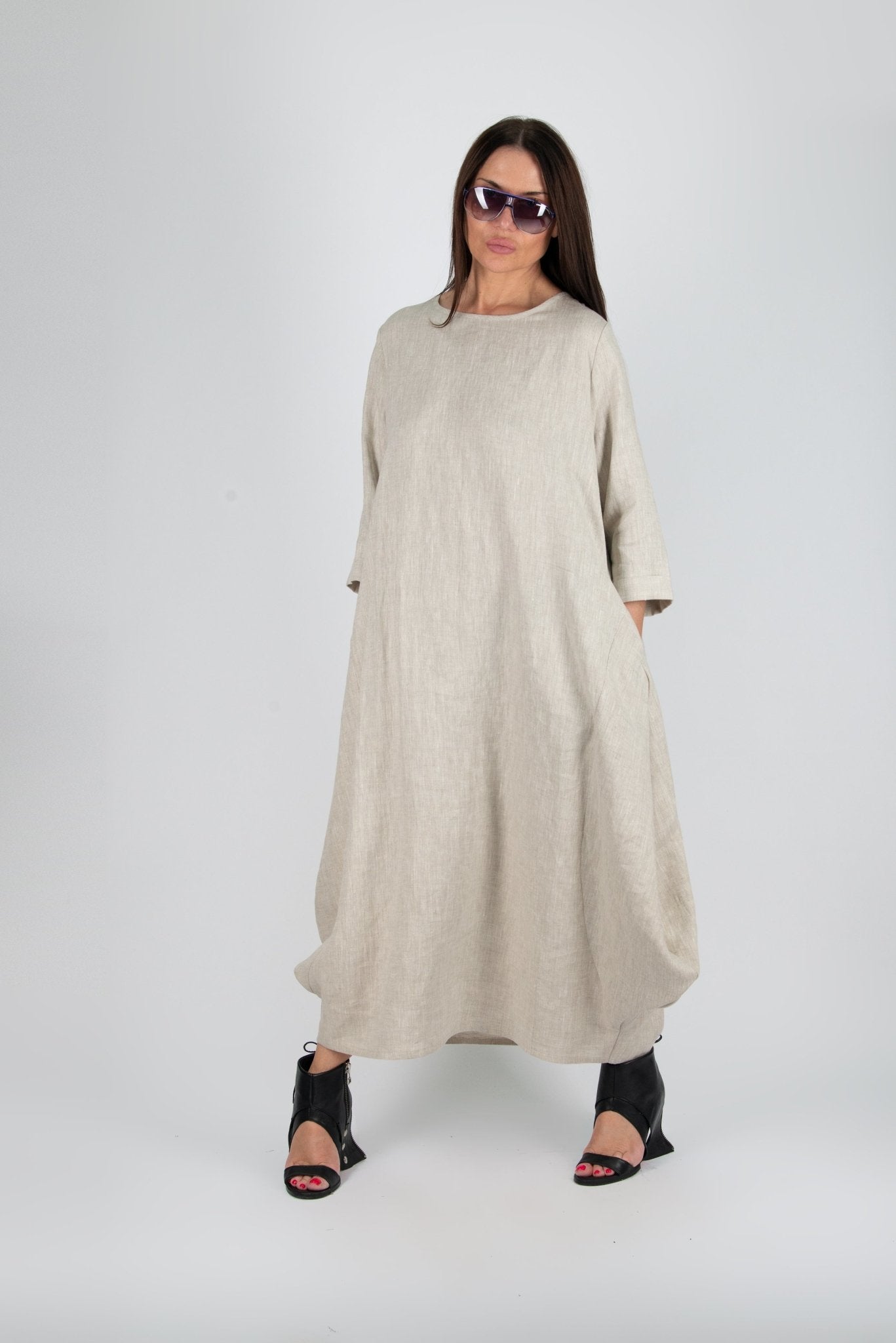 Long Linen Dress Kelly - EUG Fashion