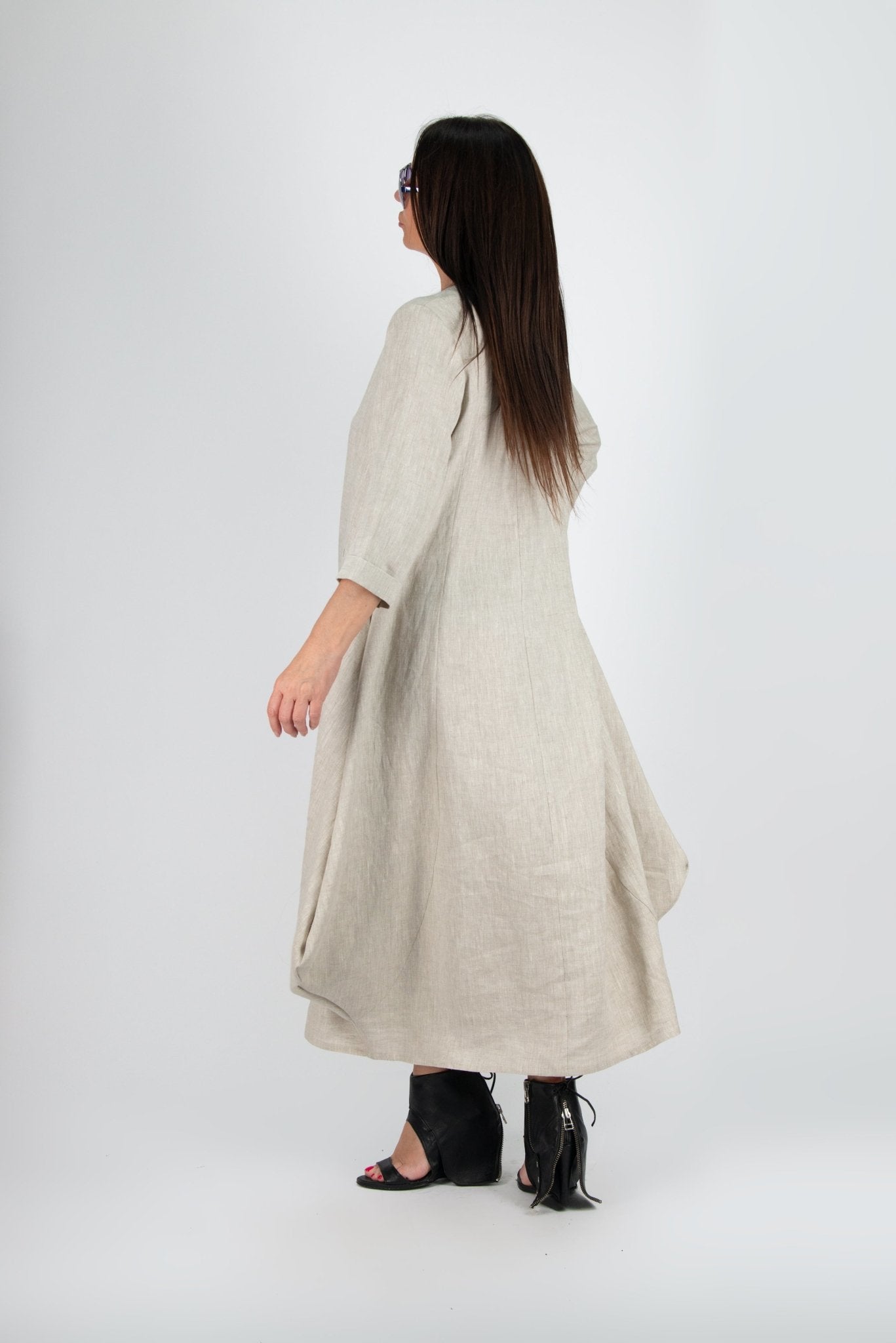 Long Linen Dress Kelly - EUG Fashion
