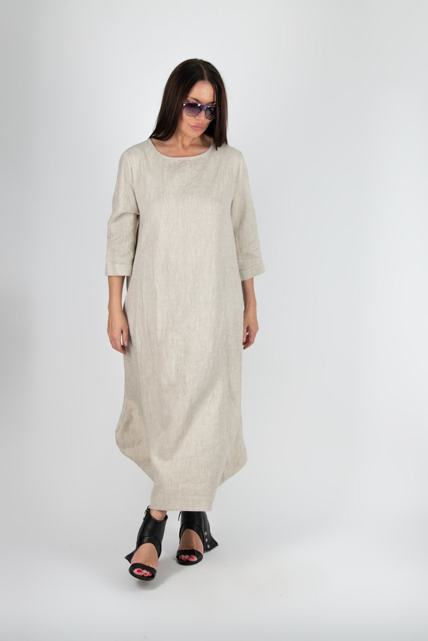 Long Linen Dress Kelly - EUG Fashion
