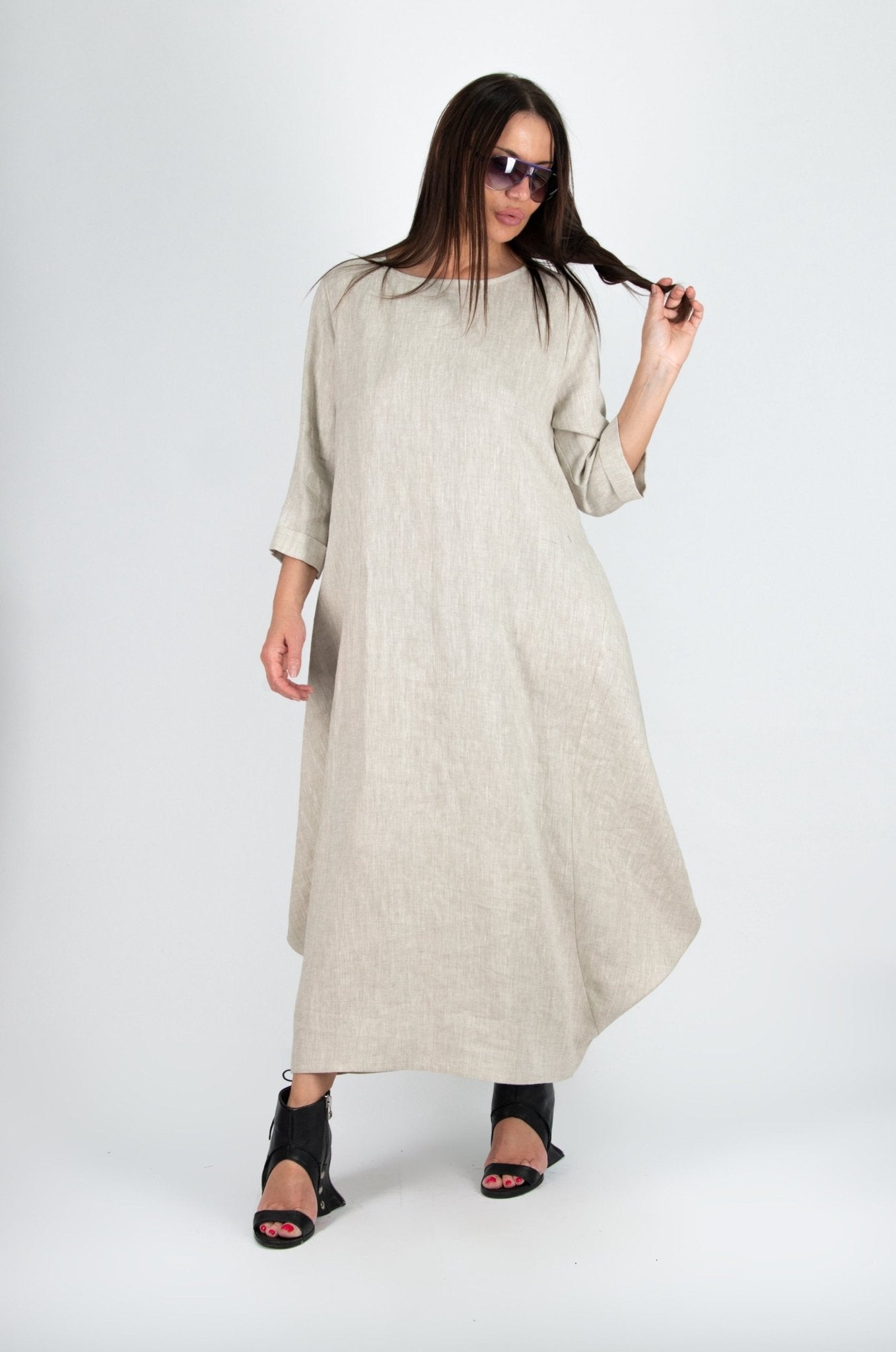 Long Linen Dress Kelly - EUG Fashion