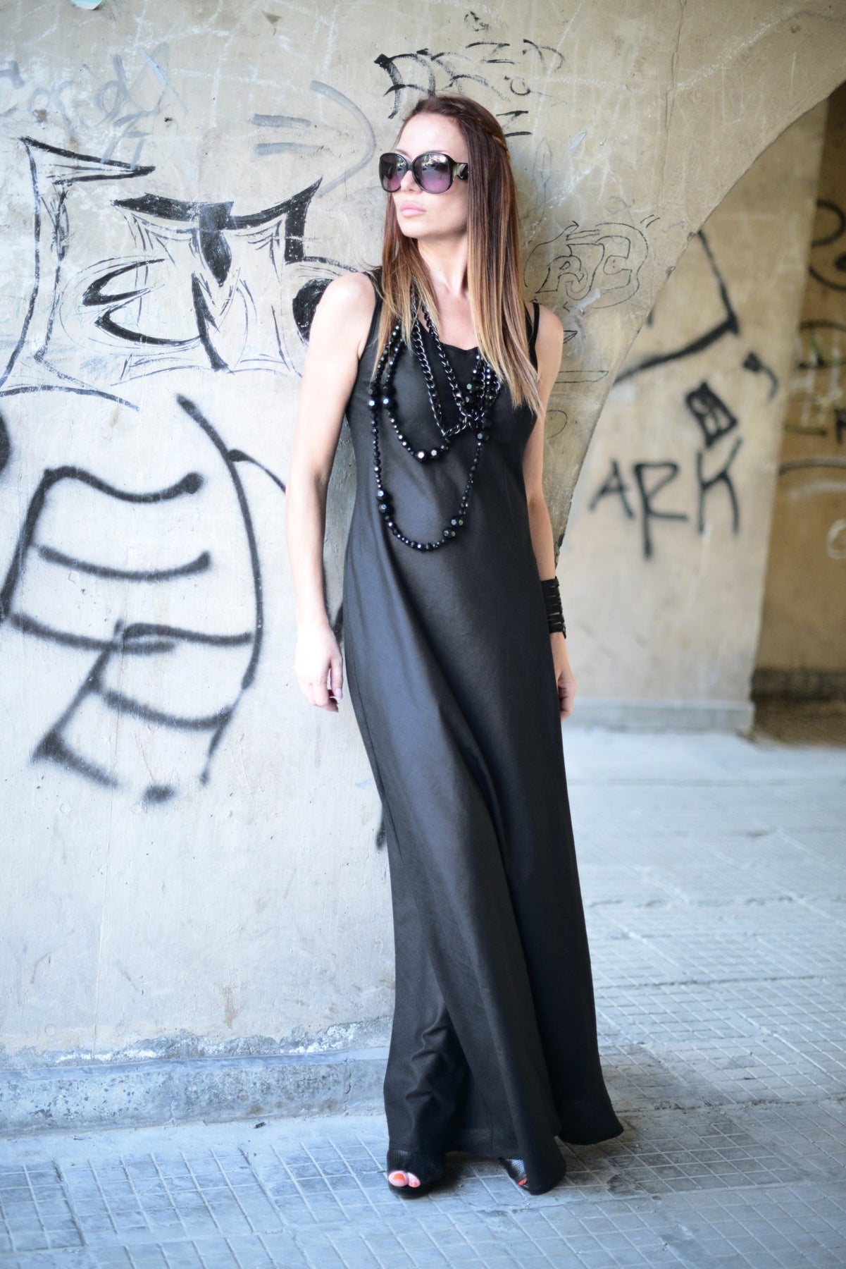 Long Linen Sleeveless Dress June | EUG FASHION