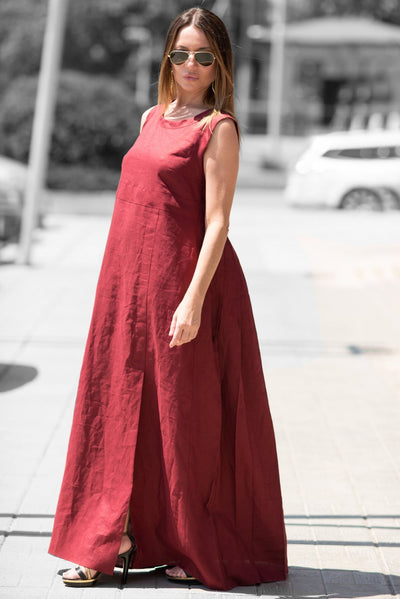 Long Linen summer Dress Amber – EUG FASHION