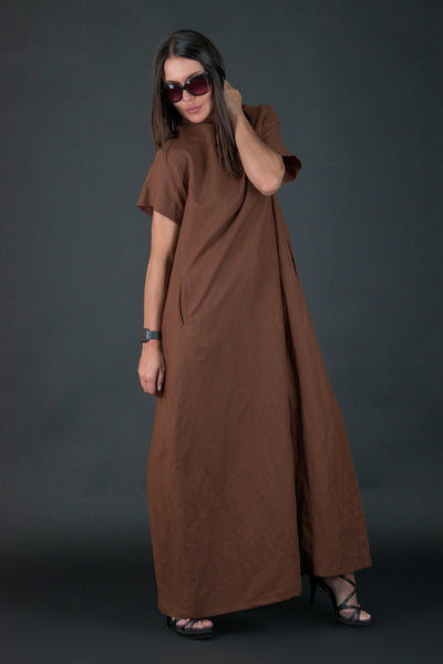 Long Linen summer Dress Renee - EUG FASHION EugFashion 