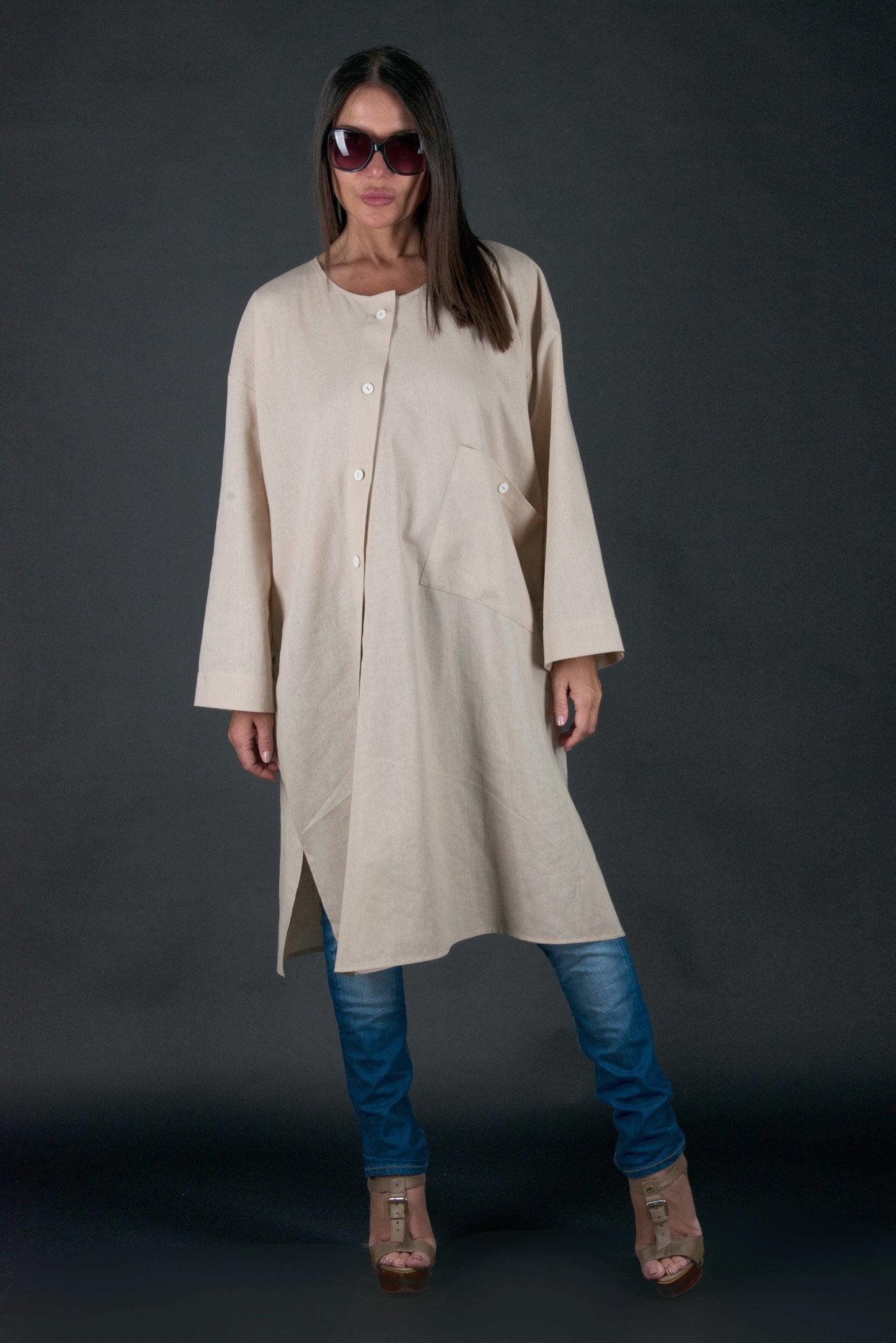 Long Linen Top Claudia - EUG Fashion EugFashion 