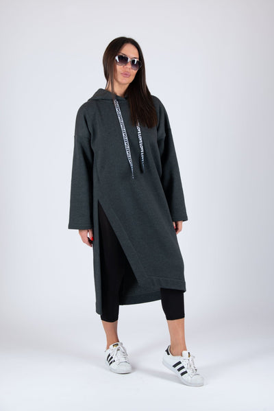 Loose Hooded Dress ELLA - EUG FASHION EugFashion 