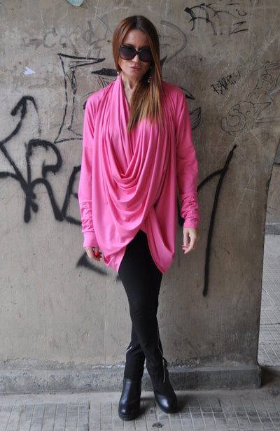 Pink Asymmetrical Maxi Top  EugFashion 