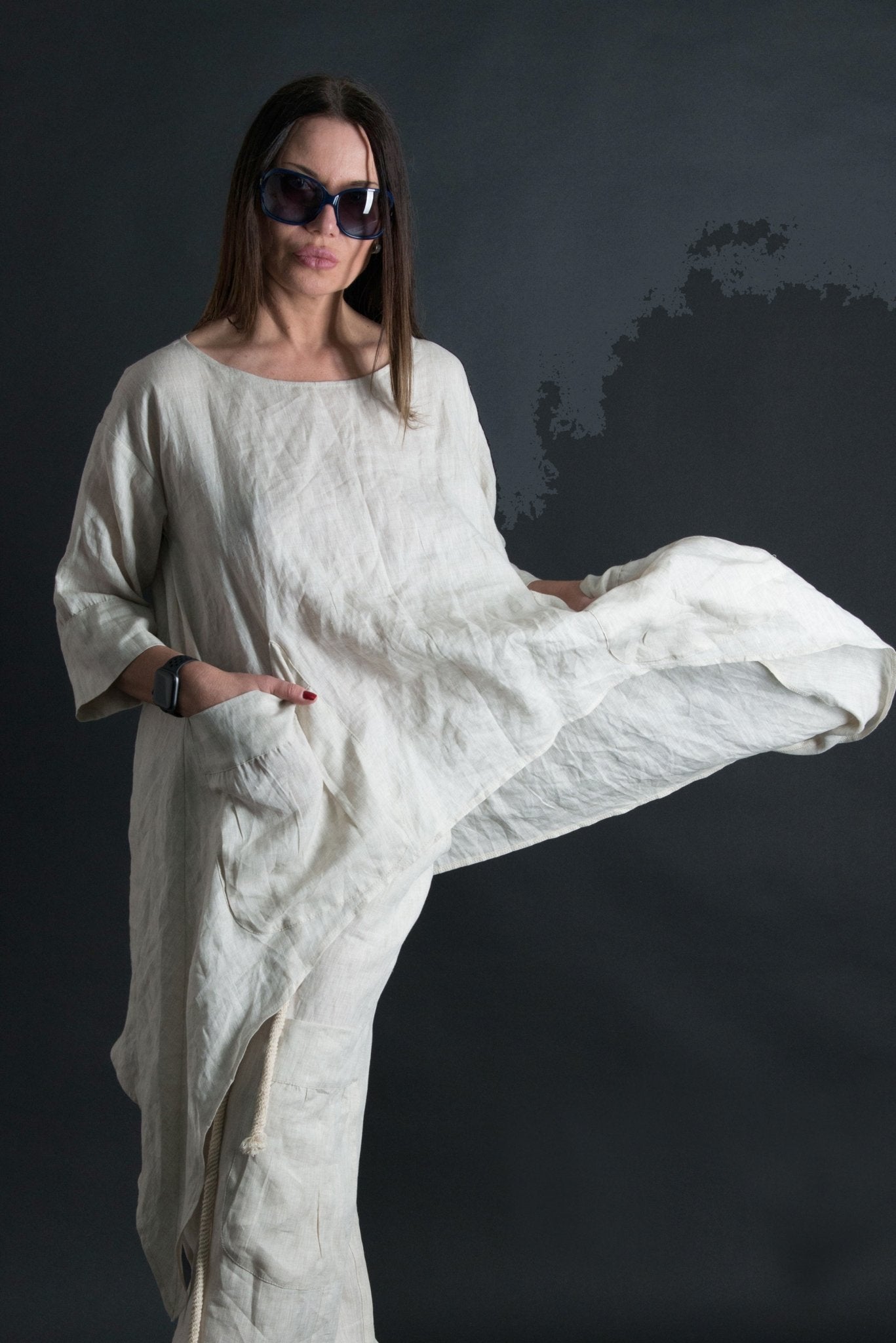 Natural Linen Tunic Sabrina - EUG FASHION EugFashion 