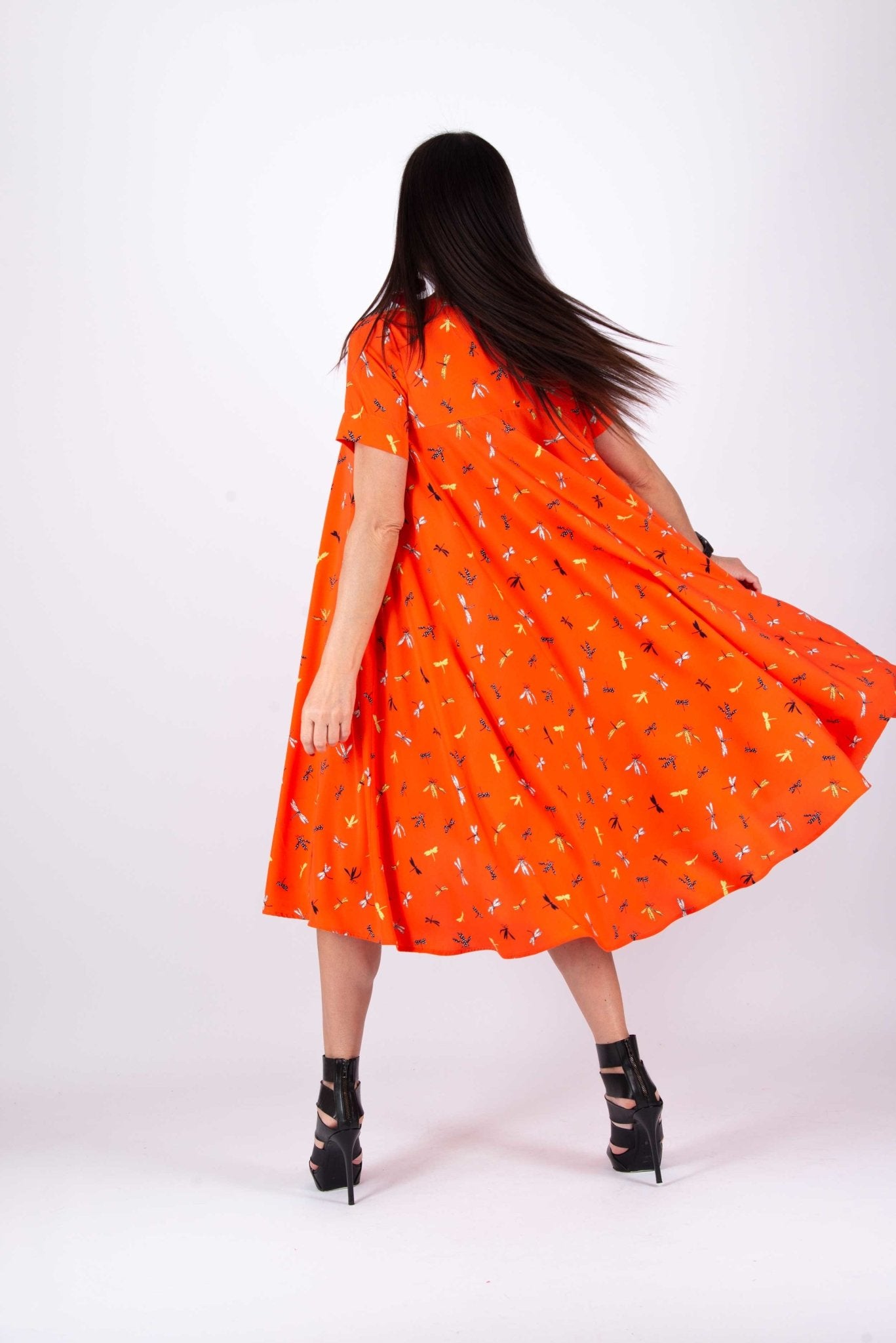 Orange Summer Dress KOSARA EugFashion 