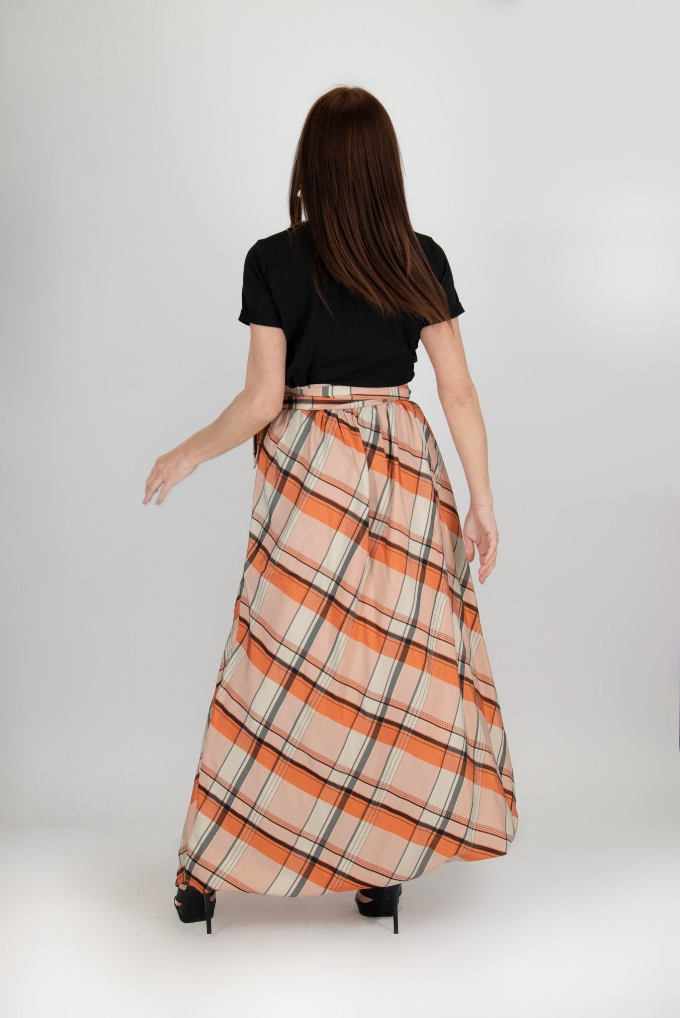 Plaid Long Wide Skirt Fantasy - EUG FASHION EugFashion 