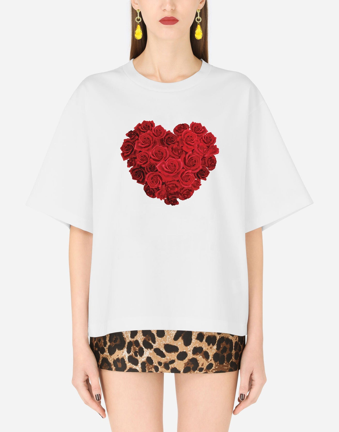 Roses Heart Valentine's Print on Premium T-shirt - EUG FASHION EugFashion 