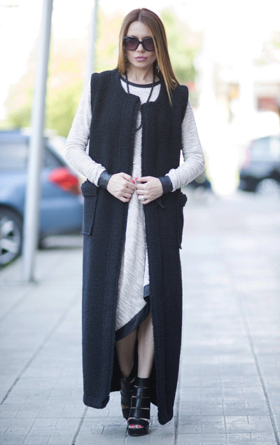 Sleeveless Long Wool Vest IRENE SALE - EUG FASHION EugFashion 