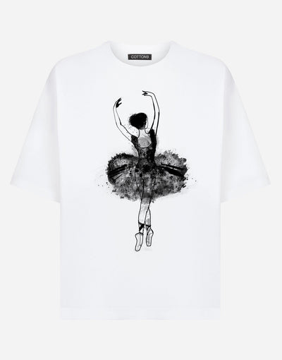T shirt with Ballerina - EUG FASHION EugFashion 
