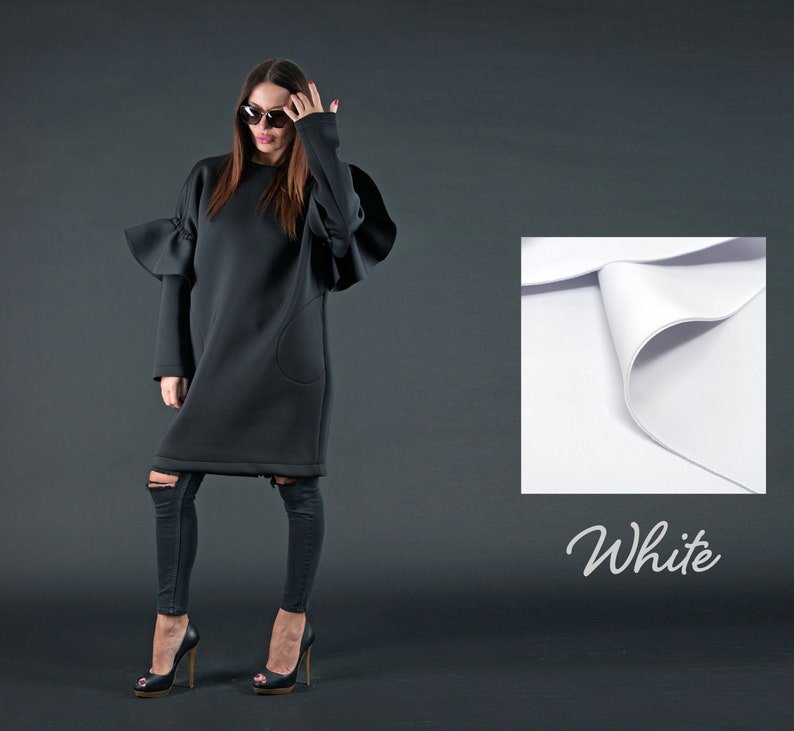White Winter Neoprene Dress ESTER - EUG FASHION EugFashion 