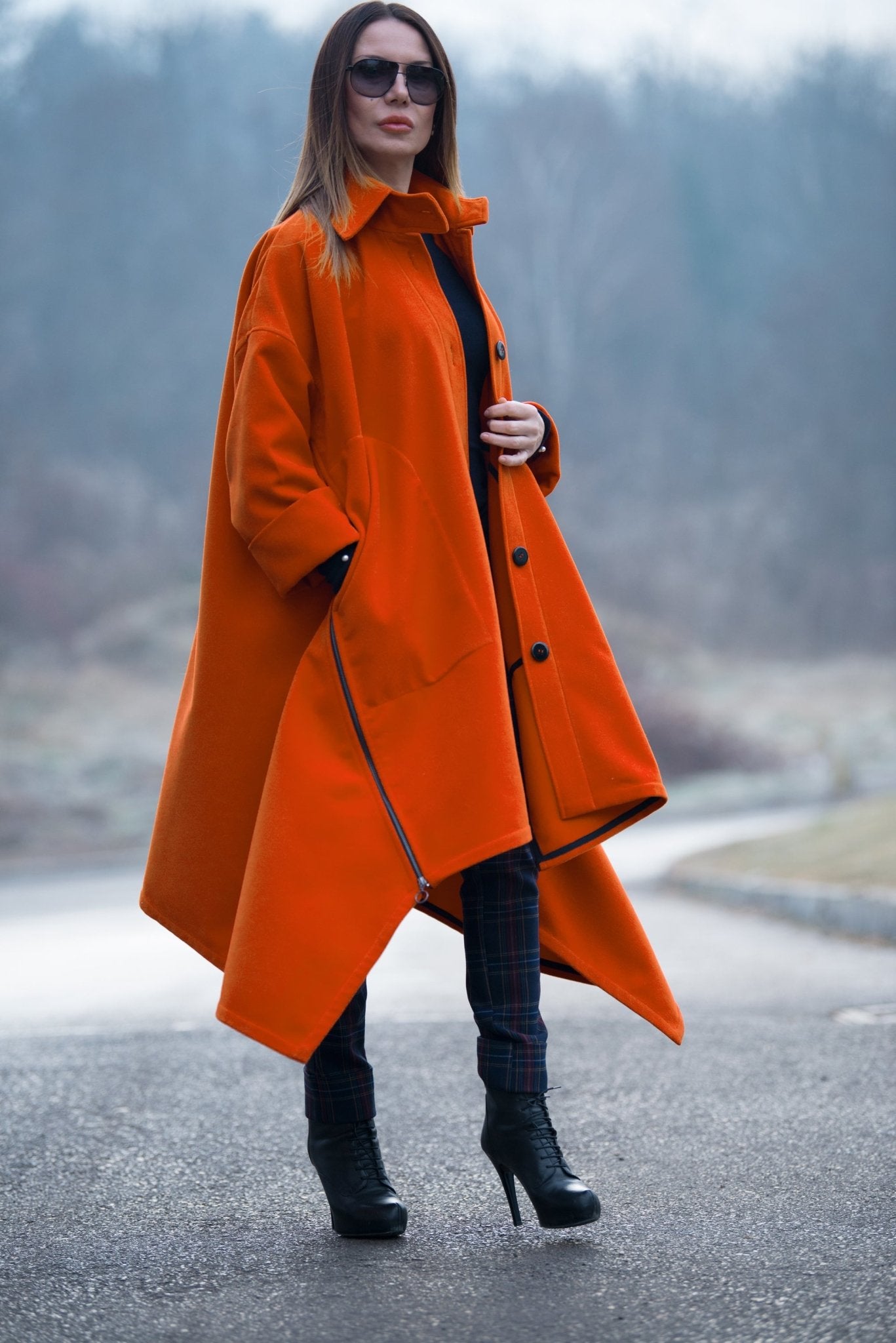 Women Loose Autumn Winter Coat FEDERICA - EUG FASHION EugFashion 